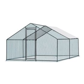 13 x 10 ft Large Metal Chicken Coop, Walk-in Poultry Cage Chicken Hen Run House with Waterproof Cover, Rabbits Cats Dogs Farm Pen for Outdoor Bac (Option: default title)