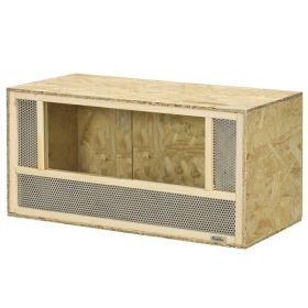 Wooden Reptile Terrarium with Sliding Door for Chameleon, Lizard, Snake, Frog, Turtle, 31.5" x 15.7" x 15.7" (Option: Natural Wood-870x155x470 mm)