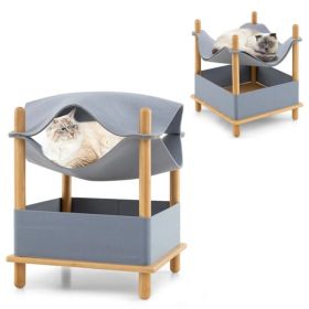 2-Tier Cat Condo with Hammock (Option: default title)