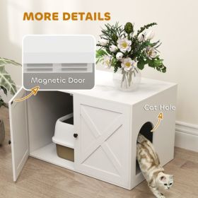 Wooden Cat House (Option: White)