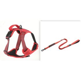 Dog Harness No Pull Breathable Reflective Pet Harness Vest (Option: Red  set1-XS)